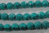 CTU1683 15.5 inches 8mm faceted round synthetic turquoise beads