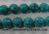 CTU1685 15.5 inches 12mm faceted round synthetic turquoise beads