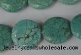 CTU1886 15.5 inches 20mm flat round imitation turquoise beads