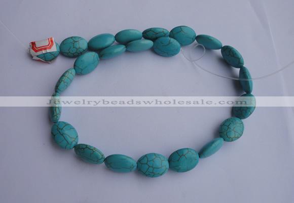 CTU19 15.5 inches 12*16mm oval blue turquoise strand beads Wholesale