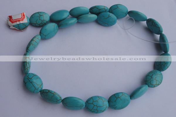 CTU22 15.5 inches 20*28mm oval blue turquoise strand beads Wholesale