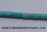 CTU24 15.5 inches 10*15mm rectangle blue turquoise beads Wholesale