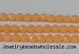 CTU2539 15.5 inches 4mm faceted round synthetic turquoise beads