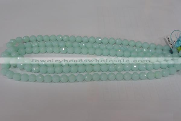 CTU2573 15.5 inches 8mm faceted round synthetic turquoise beads