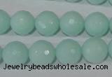 CTU2575 15.5 inches 12mm faceted round synthetic turquoise beads