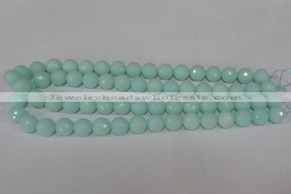 CTU2575 15.5 inches 12mm faceted round synthetic turquoise beads