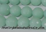 CTU2576 15.5 inches 14mm faceted round synthetic turquoise beads