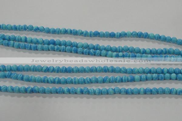 CTU2580 15.5 inches 4mm round synthetic turquoise beads