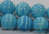 CTU2587 15.5 inches 18mm round synthetic turquoise beads