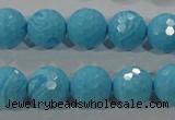 CTU2593 15.5 inches 10mm faceted round synthetic turquoise beads