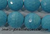 CTU2597 15.5 inches 18mm faceted round synthetic turquoise beads