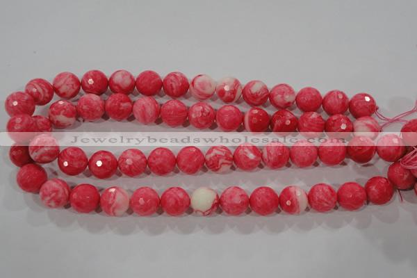 CTU2625 15.5 inches 14mm faceted round synthetic turquoise beads