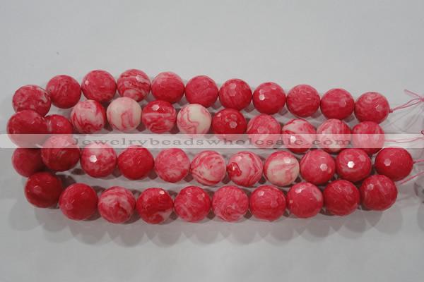 CTU2627 15.5 inches 18mm faceted round synthetic turquoise beads