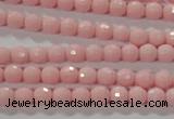 CTU2680 15.5 inches 3mm faceted round synthetic turquoise beads