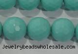 CTU2785 15.5 inches 14mm faceted round synthetic turquoise beads