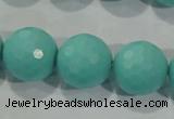 CTU2786 15.5 inches 16mm faceted round synthetic turquoise beads