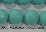 CTU2787 15.5 inches 18mm faceted round synthetic turquoise beads