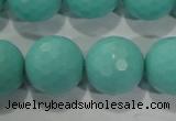 CTU2788 15.5 inches 20mm faceted round synthetic turquoise beads