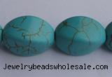 CTU28 15.5 inches 13*20mm twisted oval blue turquoise beads Wholesale