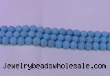 CTU2850 15.5 inches 4mm round matte turquoise beads