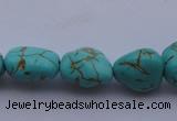 CTU30 15.5 inches 8*12mm freeform blue turquoise beads Wholesale