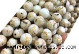 CTU3103 15 inches 10mm round gold vein howlite turquoise beads