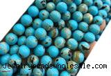 CTU3143 15 inches 8mm round gold vein howlite turquoise beads