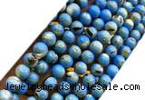 CTU3146 15 inches 4mm round gold vein howlite turquoise beads