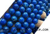 CTU3156 15 inches 10mm round gold vein howlite turquoise beads