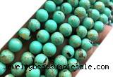 CTU3162 15 inches 8mm round gold vein howlite turquoise beads