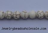 CTU34 15.5 inches 8mm round white turquoise strand beads Wholesale