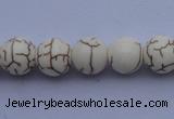 CTU35 15.5 inches 10mm round white turquoise strand beads Wholesale