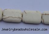 CTU37 15.5 inches 13*20mm rectangle white turquoise beads Wholesale