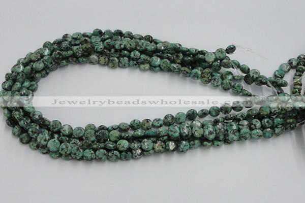 CTU415 15.5 inches 8mm flat round African turquoise beads wholesale