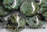 CTU418 15.5 inches 22mm flat round African turquoise beads wholesale