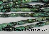 CTU486 15.5 inches 5*12mm rice African turquoise beads wholesale