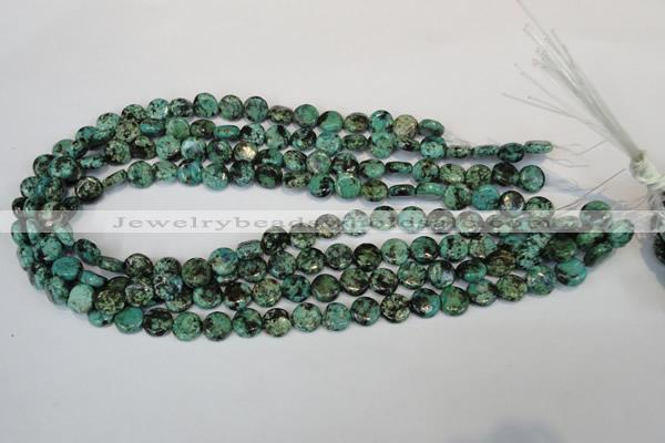 CTU490 15.5 inches 10mm flat round African turquoise beads wholesale