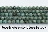 CTU519 15.5 inches 8mm faceted round African turquoise beads wholesale