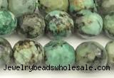 CTU525 15 inches 6mm faceted round African turquoise beads