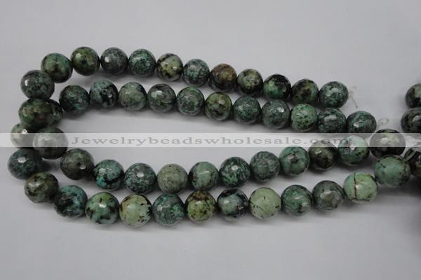 CTU556 15.5 inches 16mm faceted round African turquoise beads