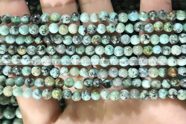 CTU570 15.5 inches 4mm round african turquoise beads wholesale