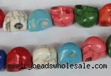 CTU711 15.5 inches 10*12*12mm skull dyed turquoise beads wholesale