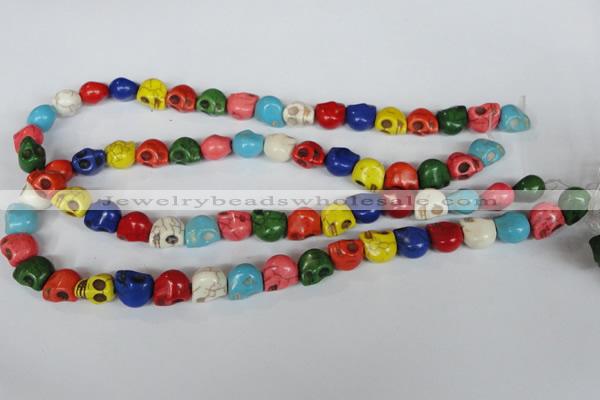 CTU711 15.5 inches 10*12*12mm skull dyed turquoise beads wholesale