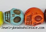 CTU713 15.5 inches 18*20*22mm skull dyed turquoise beads wholesale