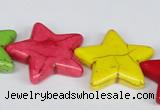 CTU728 15.5 inches 25*25mm star dyed turquoise beads wholesale