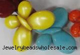 CTU739 15.5 inches 25*35mm butterfly dyed turquoise beads wholesale