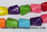 CTU742 15.5 inches 10*13mm nuggets dyed turquoise beads wholesale