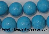 CTU826 15.5 inches 16mm round dyed turquoise beads wholesale