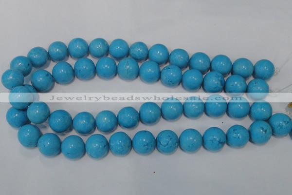 CTU826 15.5 inches 16mm round dyed turquoise beads wholesale