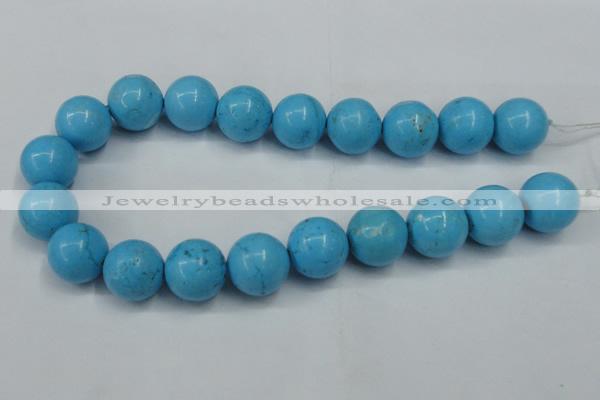 CTU882 15.5 inches 20mm round dyed turquoise beads wholesale